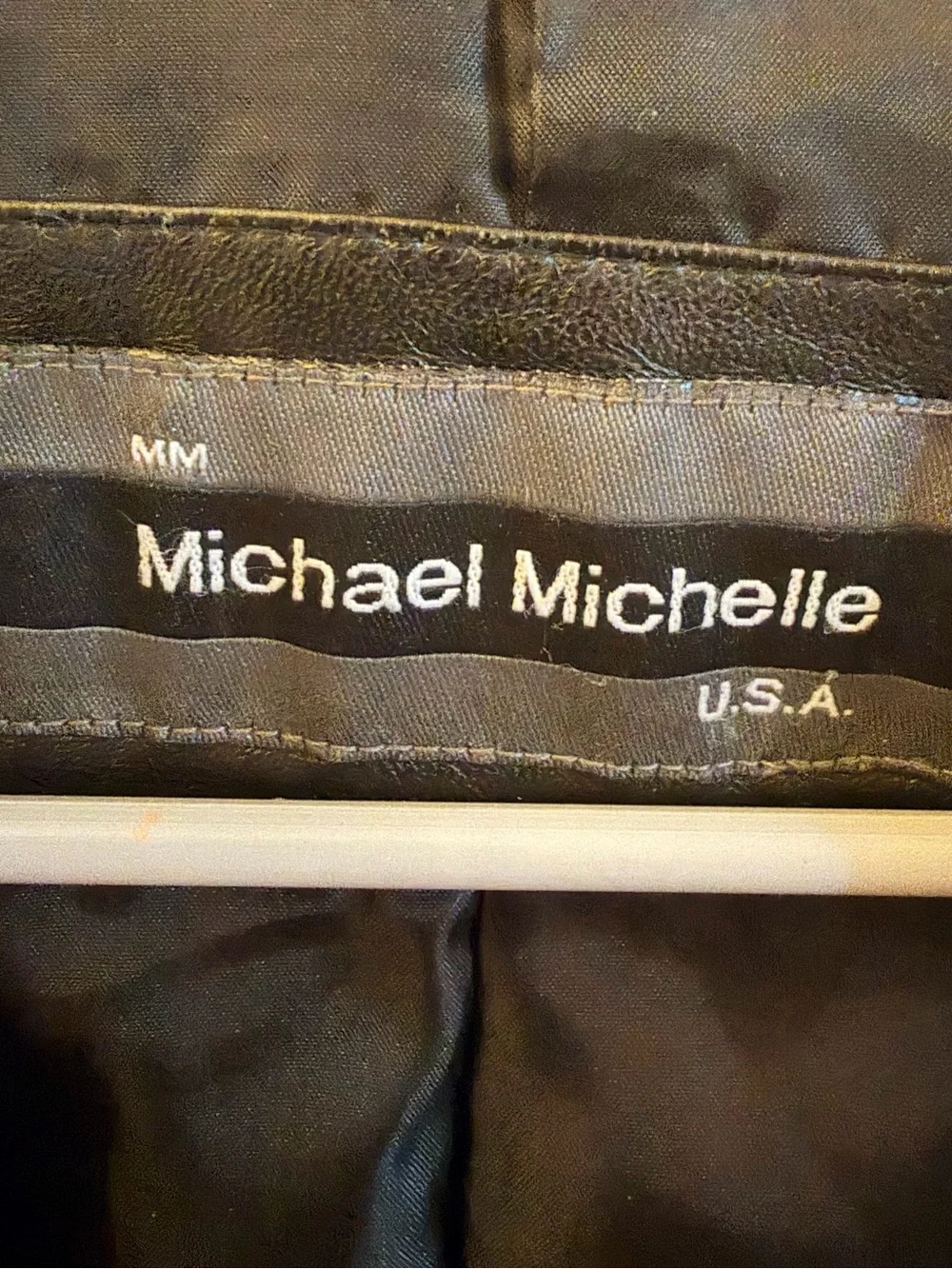 Michael Michelle Leather Blazer